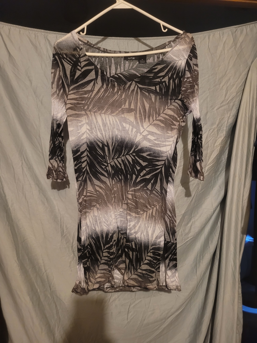 APT. 9 Gray Tropical-Print Bodycon Dress
